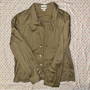 Christopher & Banks Women’s Blazer Jacket - XL Khaki Notched Lapel